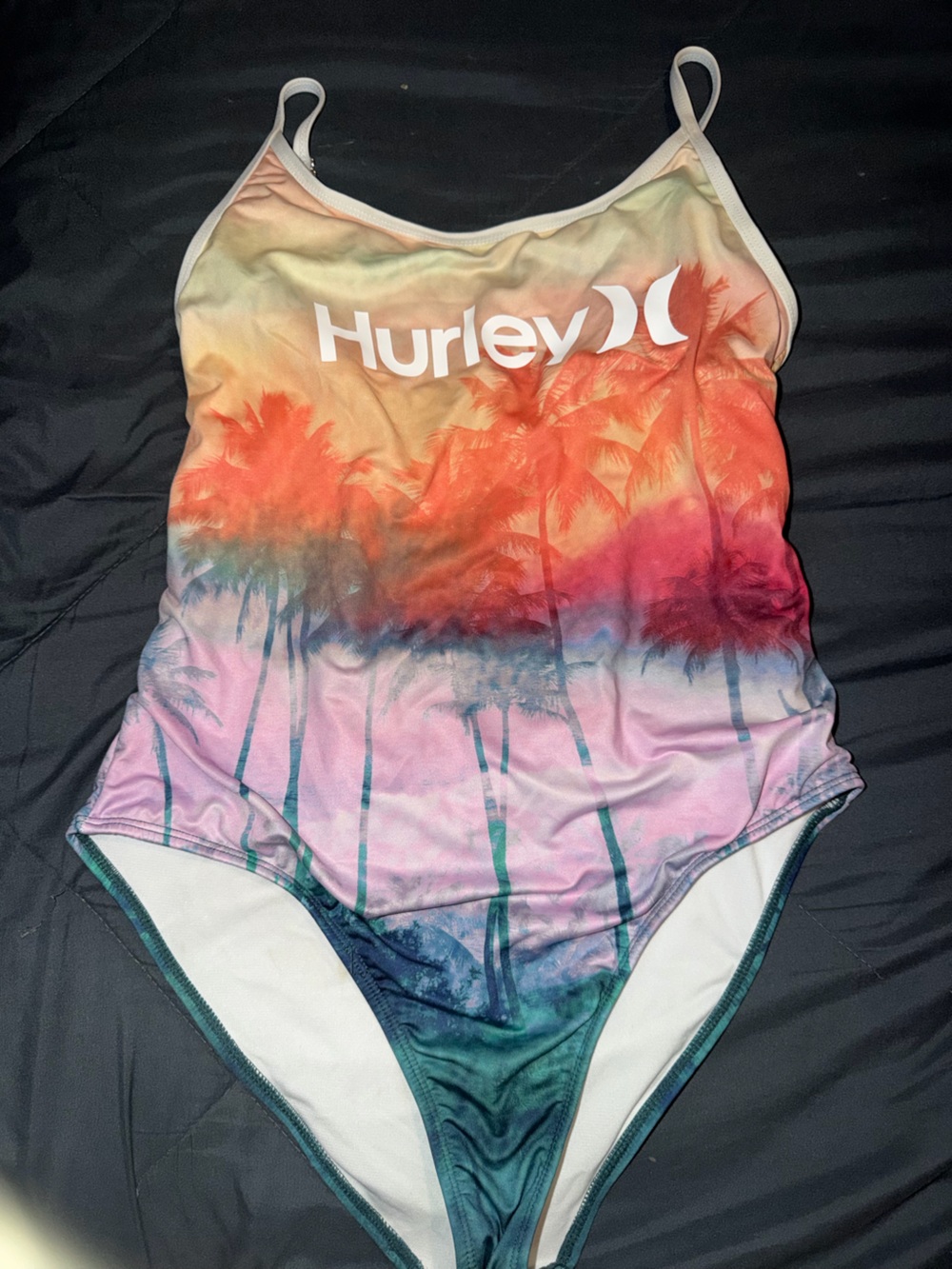 Hurley Kids One-Piece Swimsuit in Coral Pink and Teal Gradient